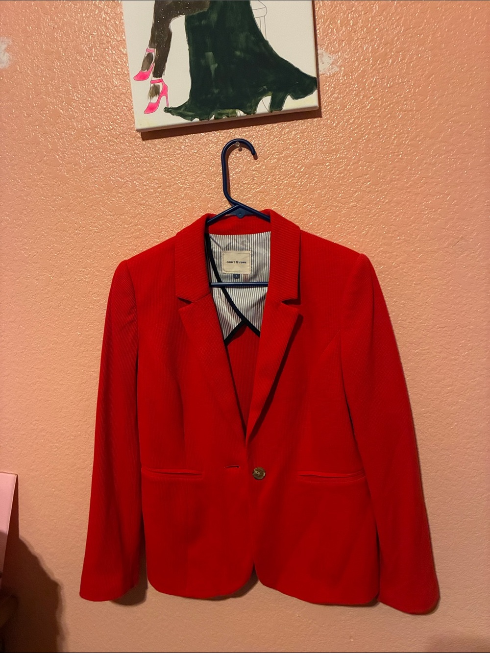 COURT & ROWE Bright Red Single-Button Blazer